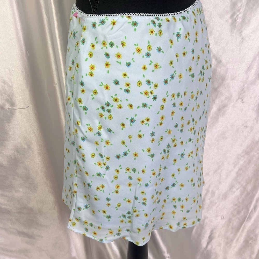 Wildfable Blue Y2K Ditsy Floral Mini Skirt – Soft Girl, Coquette S - Picture 7 of 10